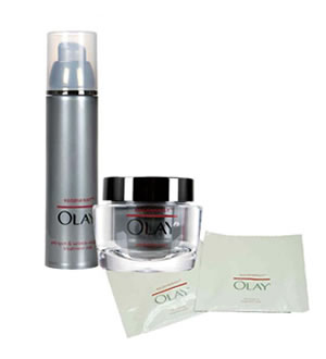OLAY 玉兰油新生套装(新生修纹紧致弹力面膜5p+淡斑抗皱精华露50ml+新生细致滋润乳50g)-令肌肤如丝般光滑，仿佛逆转岁月进程