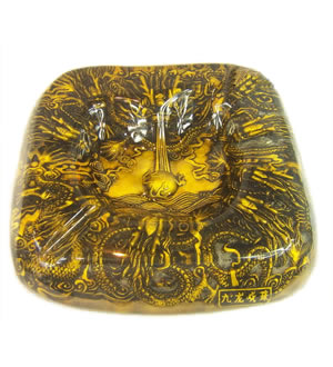 ASHTRAY 水晶烟灰缸 (九龙戏珠) 古铜色-