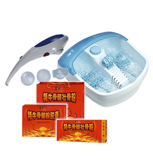 基础好，身板也好-足浴盆和按摩器以及知名壮骨保健饮品一份