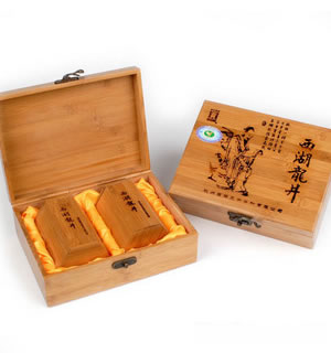 贡牌西湖龙井茶-AAA级200克竹礼盒装西湖龙井茶
