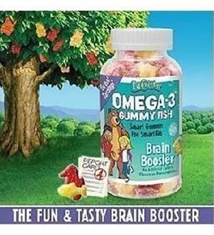 健康儿童 鱼油礼品-美国原装L'il Critters熊宝宝 OMEGA-3 鱼油DHA软糖180粒