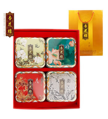 杏花楼 花好月圆月饼-4只装，上海著名商标