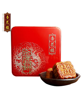杏花楼 金牌铁盒月饼-4只装，上海著名商标