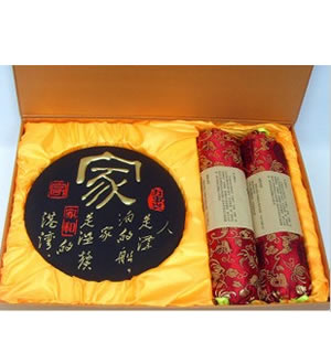 爱的港湾-创意炭雕工艺礼品摆件+竹炭枕一对