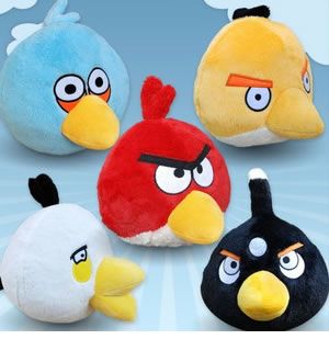 愤怒的小鸟Angry birds 毛绒公仔玩具-30cm 愤怒的小鸟，全套5只